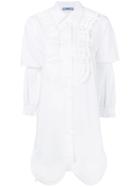 Prada Ruffled Bib Scalloped Shirt - White
