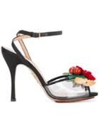 Charlotte Olympia Floral Sandals - Black