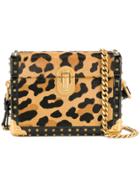 Prada Treasure Trunk Micro Leopard Print Box Bag - Brown