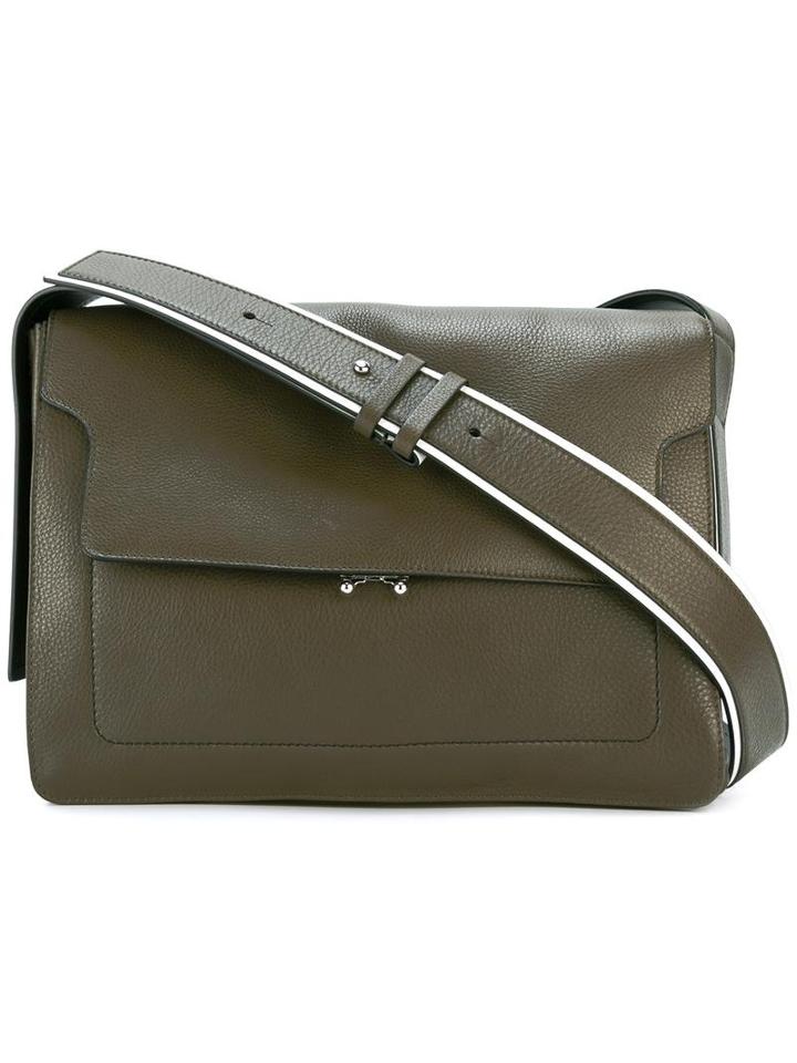 Marni Soft Trunk Shoulder Bag, Women's, Green, Leather