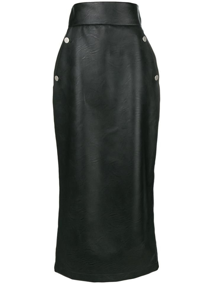 Sara Battaglia Midi Straight Skirt - Black