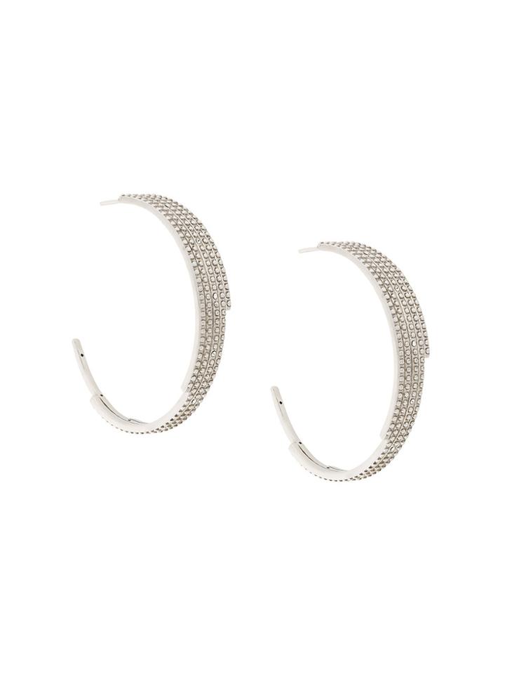 Charlotte Valkeniers Digit Hoop Earrings - Metallic