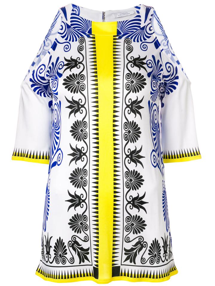 Versace Collection Printed Cold Shoulder Blouse - Multicolour