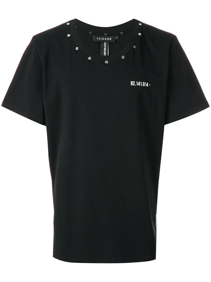 Icosae Studded Collar T-shirt - Black