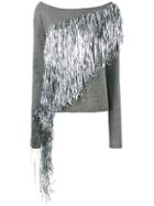 A.f.vandevorst Silver Fringe Jumper - Grey