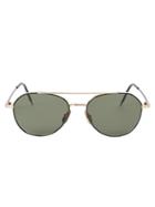 Thom Browne Aviator Frame Sunglasses, Adult Unisex, Black, 12kt Gold/glass