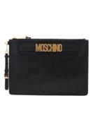 Moschino Black Logo Leather Pouch