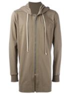 Rick Owens Long Length Hoodie, Men's, Size: Large, Green, Cotton
