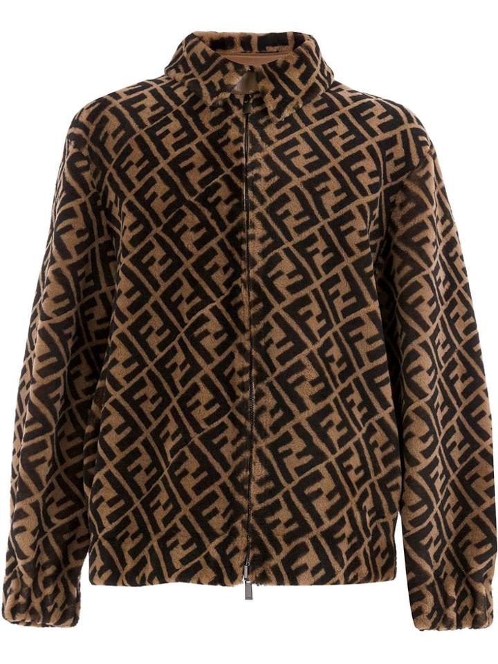 Fendi Ff Logo Jacket - Brown