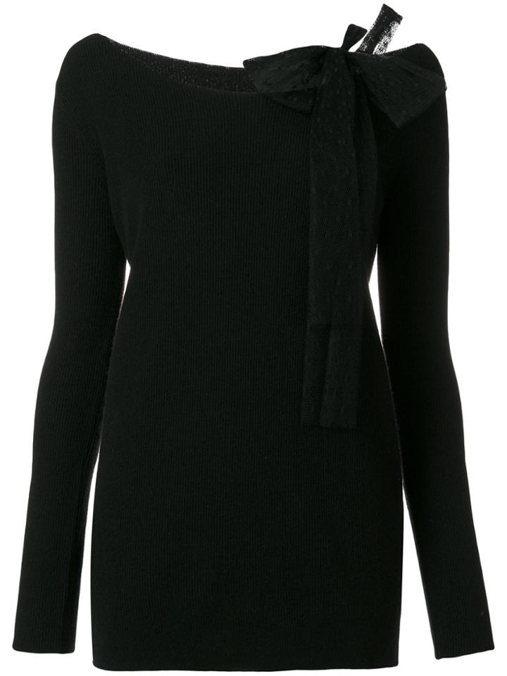 Red Valentino Lace Bow Sweater - Black