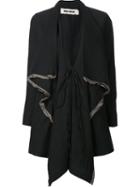 Uma Wang Asymmetric Detailing Jacket, Women's, Size: Medium, Black, Ramie/spandex/elastane/wool