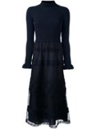 Red Valentino Lace Skirt Sweater Dress