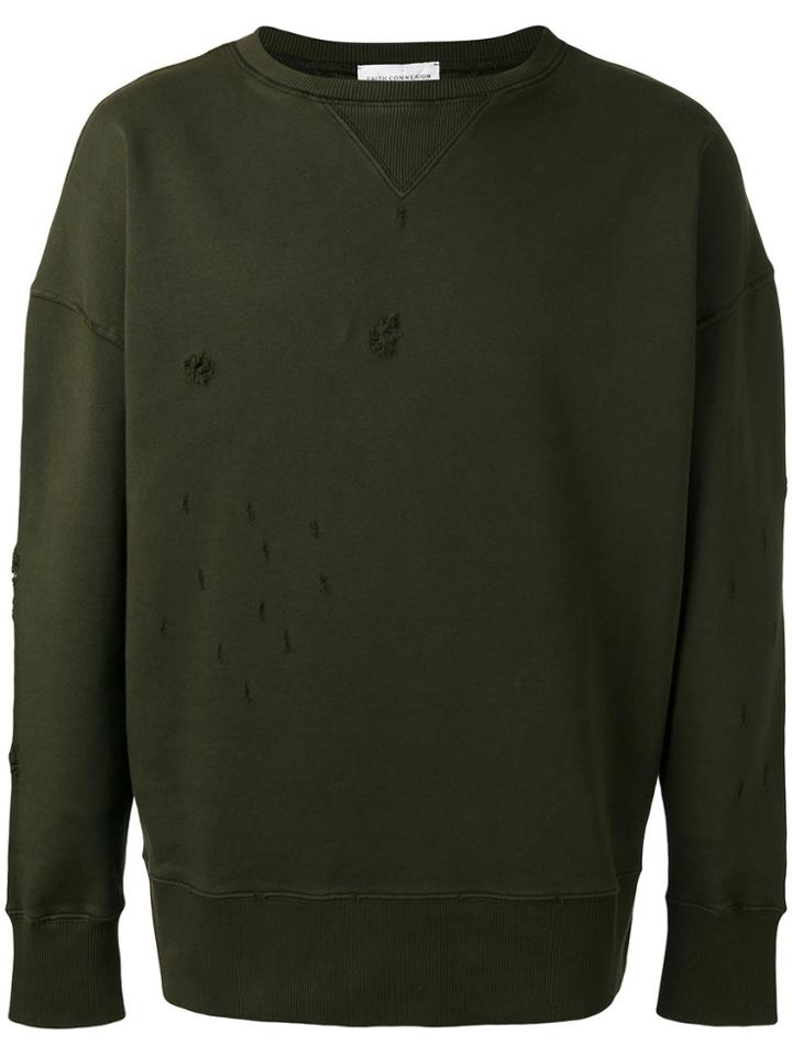 Faith Connexion Perforated Detail Sweatshirt - Green