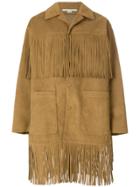 Stella Mccartney Fringed Buttoned Coat - Nude & Neutrals