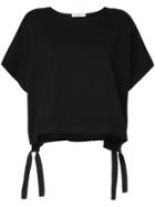 Astraet Knitted Tie Hem Top - Black