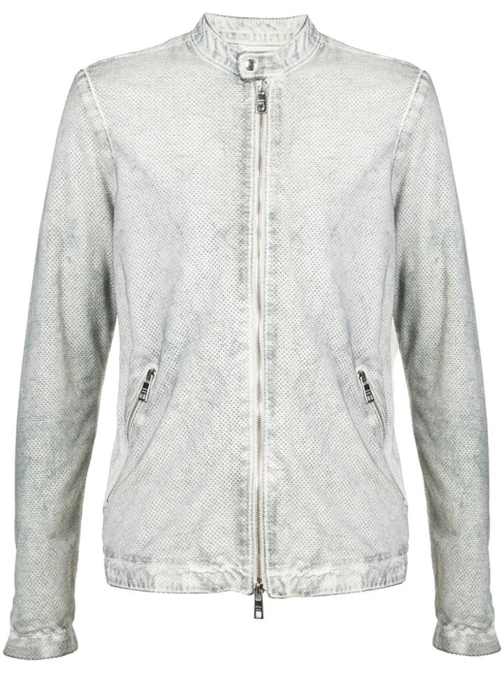 Giorgio Brato Washed Biker Jacket - Grey