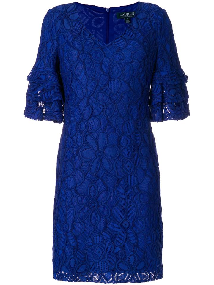 Lauren Ralph Lauren Embroidered Floral Dress - Blue