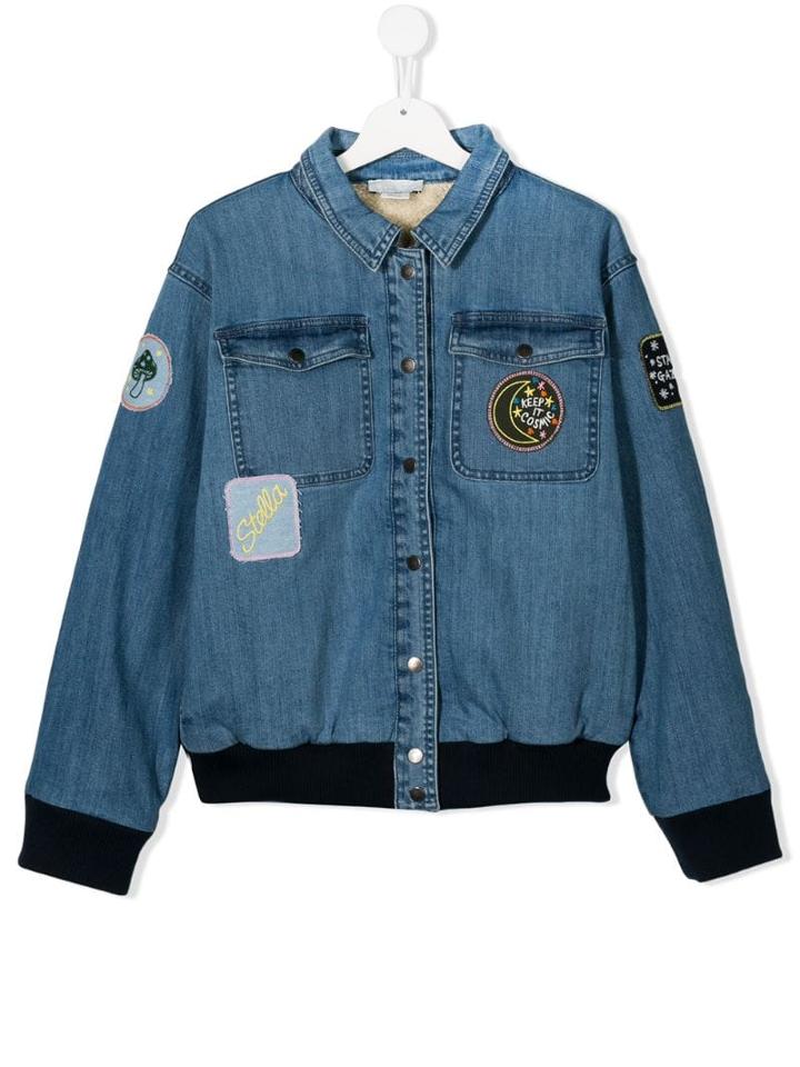 Stella Mccartney Kids 'keep It Cosmic' Bomber Jacket - Blue
