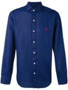 Polo Ralph Lauren Chest Embroidery Shirt, Men's, Size: Small, Blue, Linen/flax