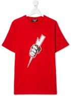 Neil Barrett Kids Thunderbolt T-shirt - Red
