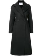 Dondup Double Breasted Long Coat - Black