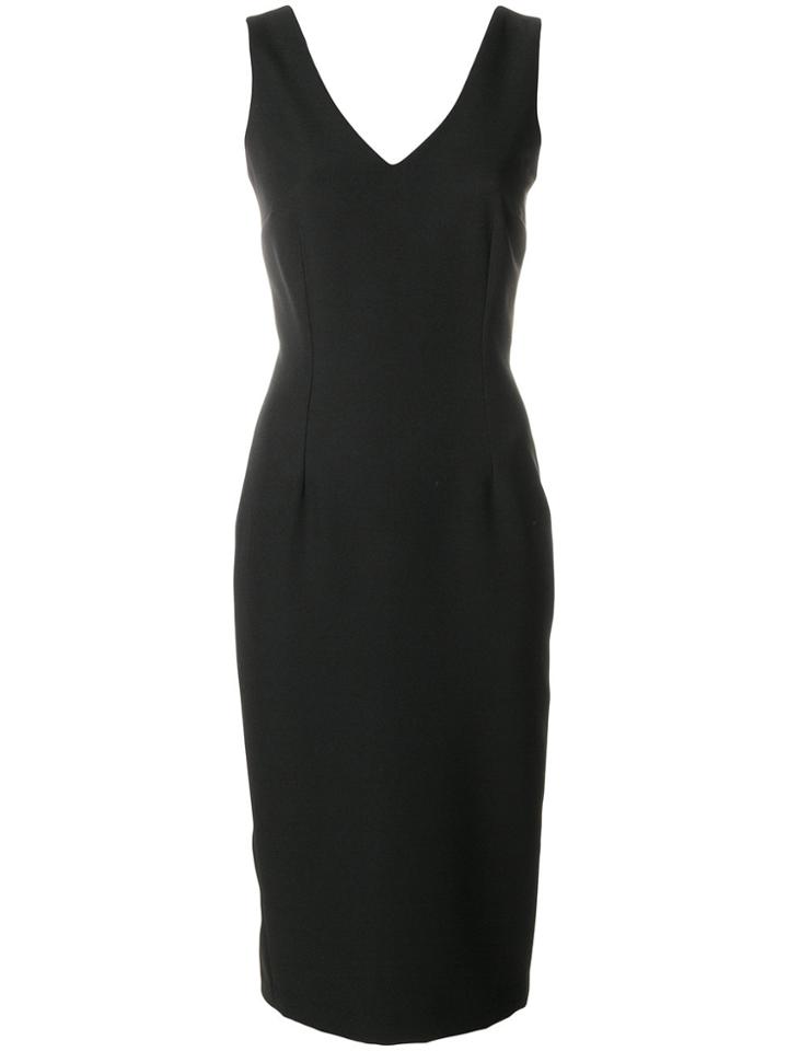 Styland V-neck Fitted Dress - Black