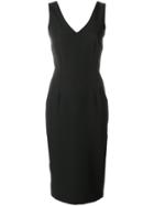 Styland V-neck Fitted Dress - Black