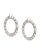 Misbhv Logo Hoop Earrings - Silver