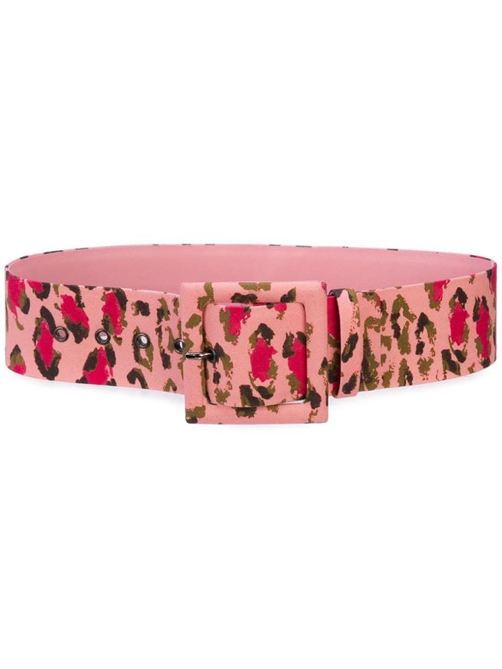 Carolina Herrera Leopard Print Belt - Pink