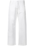 Each X Other Cropped Trousers, Women's, Size: 24, White, Cotton
