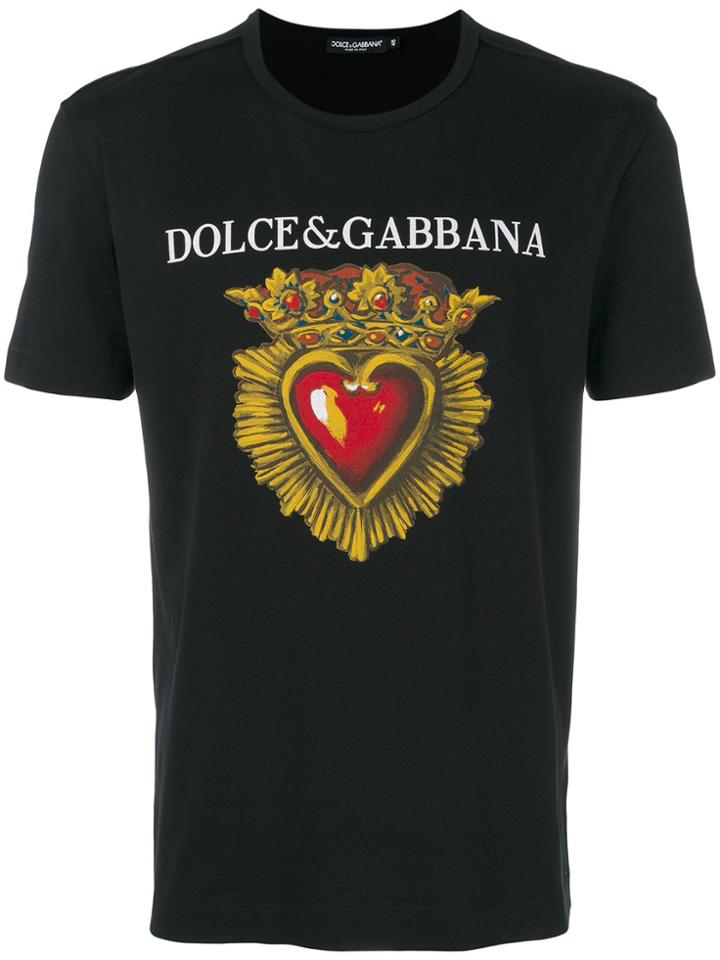 Dolce & Gabbana Heart Motif T-shirt - Black