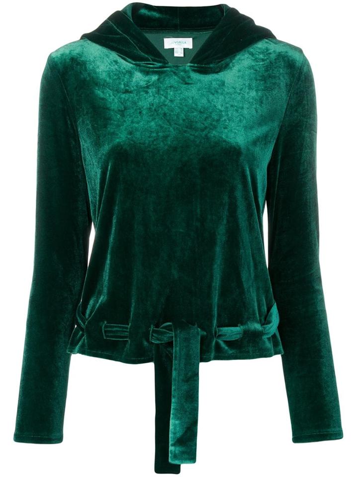 Jovonna Vallance Velour Hoodie - Green