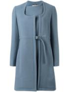 Chloé D-ring Belted Coat, Women's, Size: 38, Blue, Virgin Wool/polyamide/silk/viscose