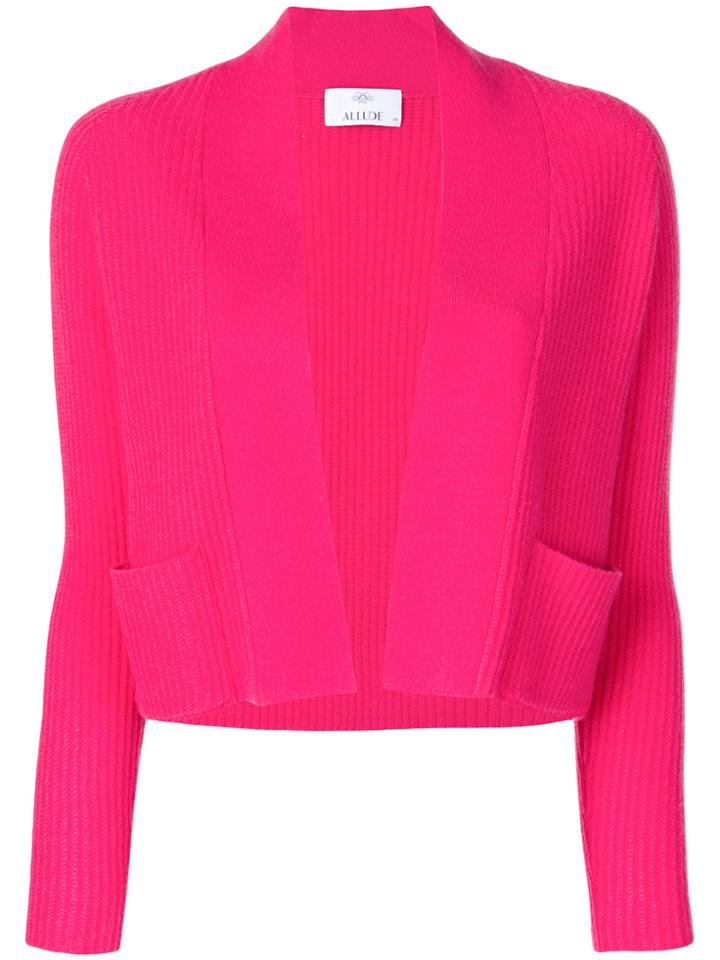 Allude Ribbed Cardigan - Pink & Purple