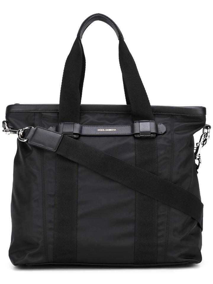 Dolce & Gabbana Mediterraneo Shopper, Men's, Black, Nylon/leather