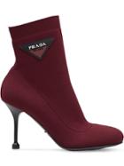 Prada Stretch Fabric Booties - Red