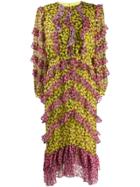 Saloni Fantasy Floral-print Dress - Pink