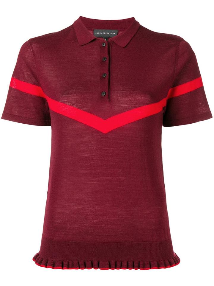 Cashmere In Love Jean Knitted Polo Shirt - Red