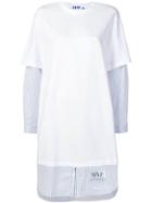 Sjyp T-shirt Over Shirt Dress - White