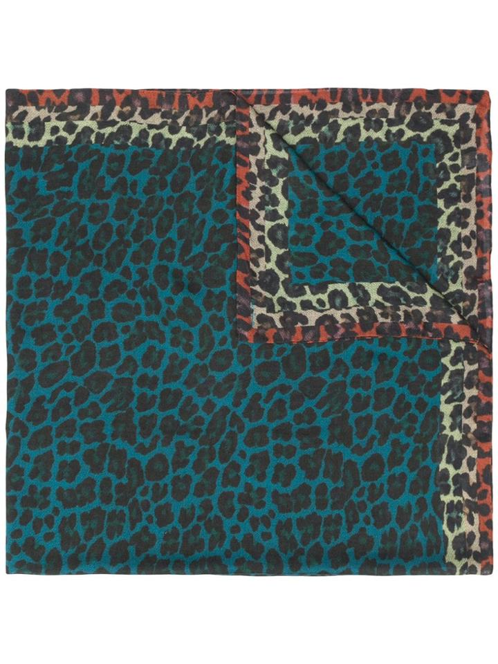 Paul Smith Leopard Print Scarf - Blue