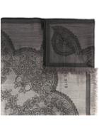 Elie Saab Lace Jacquard Scarf, Women's, Black, Silk/wool