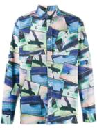 The Silted Company Surfer Print Shirt - Blue