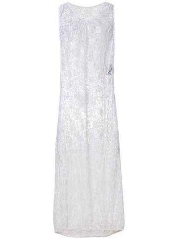 John Galliano Vintage Lace Sheer Maxi Dress - White