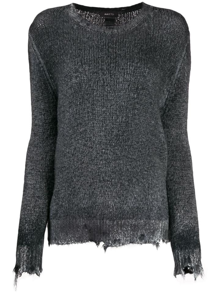 Avant Toi Distressed Finish Jumper - Grey