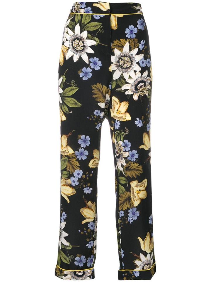 Erdem Floral Print Trousers - Black