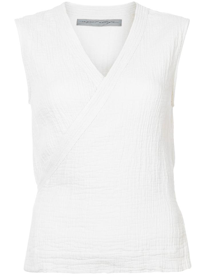 Raquel Allegra V-neck Fitted Sleeveless Sweater - White