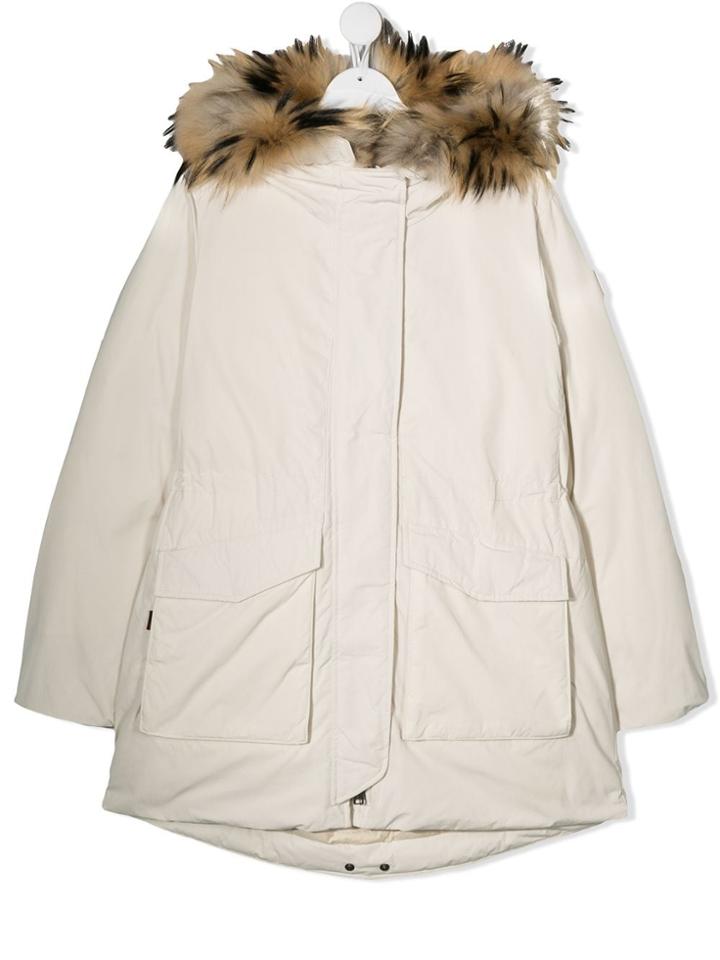 Woolrich Kids Teen Hooded Parka - Neutrals
