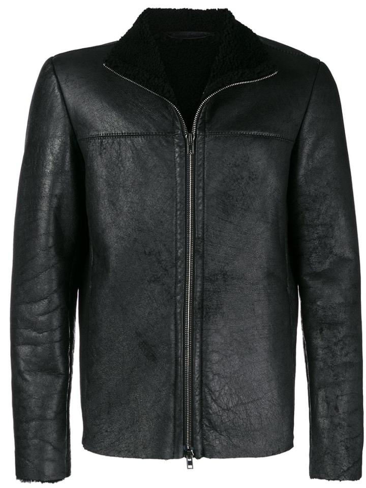 Salvatore Santoro Zipped Shearling Jacket - Black