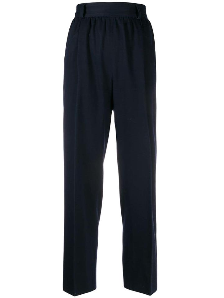 Yves Saint Laurent Pre-owned 1980's Straight-leg Trousers - Blue