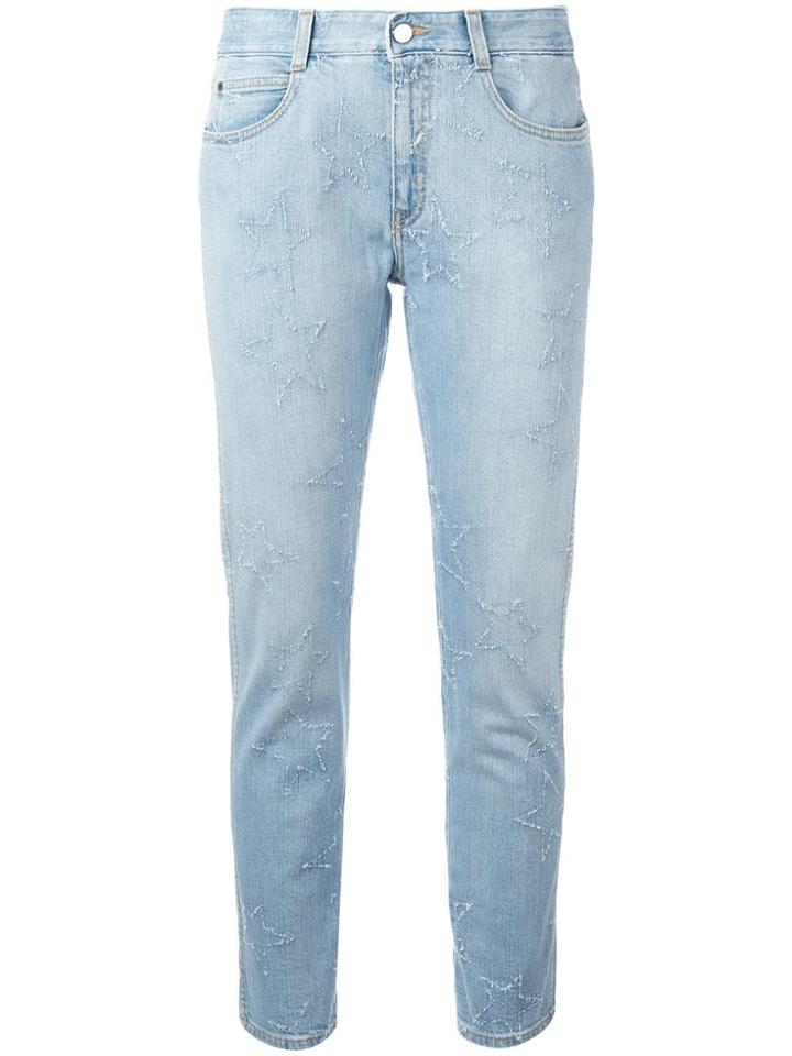 Stella Mccartney Fringed Stars Boyfriend Jeans - Blue